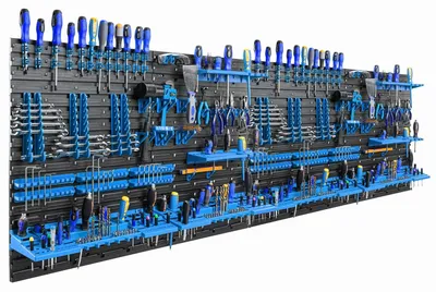Produktbild von Werkzeugwand, 234 x 78 cm - Werkstattregal - Werkzeughalter - Zur Wandmontage