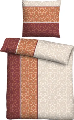 Produktbild von Traumhaft schlafen - Castell - Markenbettwäsche Feinbiber Bettwäsche 0301109 LÄNGSMUSTER color: burgund, size: 1x 135x200 cm + 1x 80x80 cm