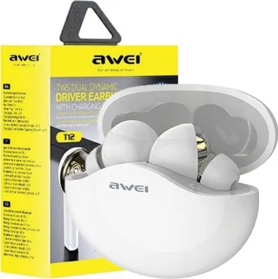Image de Casque de sport Bluetooth Awei T12Tws Blanc/Blanc