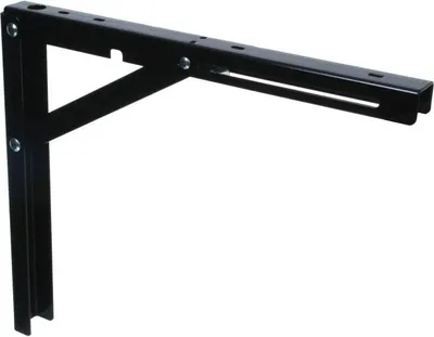 Produktbild von NAJDER Klappkonsole Regalträger 40cm, Regalwinkel, Konsole Regal-Halterung, Regalhalter, Klappregalhalterungen, Träger, Bodenträger Klappbar, Tragkraft 100kg, Schwarz (2 Stück)