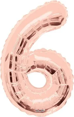 Produktbild von Kaleidoscop F15646-34 Folienballon Zahl 6 Rose Gold