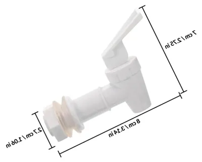 Produktbild von Praktischer Wasserhahn aus weißem Kunststoff für Riegel und Hotels
