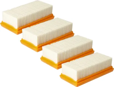 Produktbild von vhbw 4x Flachfaltenfilter kompatibel mit Heylo VC 30 H, VC 30 M Staubsauger - Motorkühlluftfilter
