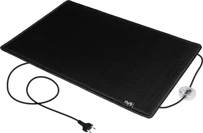 Produktbild von Heizteppich Heizmatte schwarz 50x75cm Fußwärmer Infrarot Wärmematte 17/5 Heizteppich Chenille Black