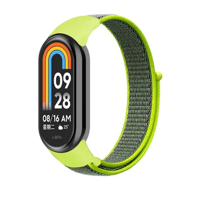 Produktbild von Gewebtes Nylon Loop Uhrenarmband für Xiaomi Mi Band 8, Farbe:Helles Gelb