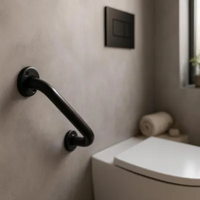 Produktbild von ADGO, Haltegriff Bad, Haltestange Badezimmer, Dusche, Senioren, 20cm Schwarz