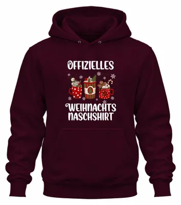 Produktbild von Weihnachten Heiße Schokolade Schneemann Zuckerstange Zimt Hoodie Kapuzenpullover, Burgundy, M