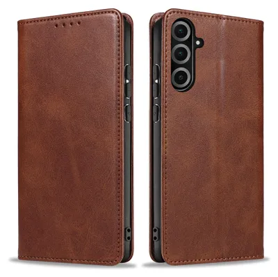 Produktbild von Handyhülle für Samsung Galaxy A17 / A17 5G Kunstleder Flip Cover Hülle Handytasche Case Kartenfach Farbe: Dunkelbraun