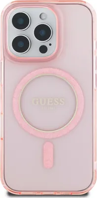 Produktbild von Guess GUHMP16XHFGEREP iPhone 16 Pro Max 6,9" rosa/rosa Hardcase IML Glitter Circle MagSafe Schutzhülle