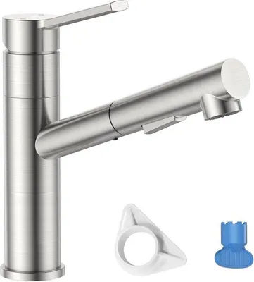 Productafbeelding van Keukenmengkraan met uittrekbare douche - SUS304 roestvrij staal - 120° draaibaar - twee waterstraaltypes