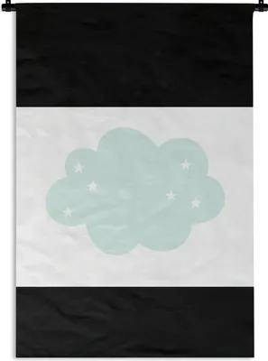Produktbild von MuchoWow® Wandteppich Wandbehang Wolke - Sterne - Pastell - Kinder - Baby 120x90 cm Tapisserie Dekoration Wandtuch - Wohnen - Aufhänger für die Wand