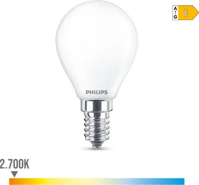 Image de Ampoule Led Sphérique E14 6.5w 806lm 2700k Lumière Chaude ø4.5x8cm Philips
