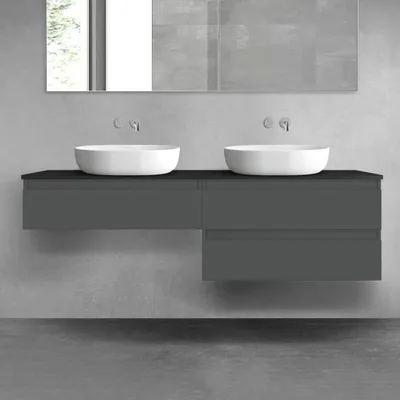 Productafbeelding van OLTENS Vernal badkamermeubelset, 3-delig, bestaande uit 2 onderkasten met lades en een consoleblad, afmetingen 160 x 25,2/48,6 cm