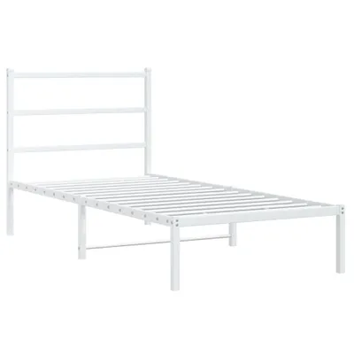 Obrázok produktu pre Kovový rám postele s čelom biely 90x190 cm