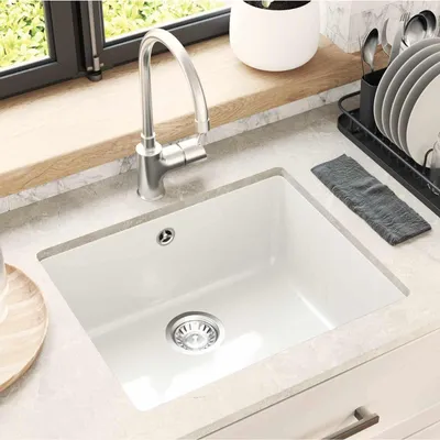 Produktbild von vidaXL Waschbecken Weiß 530 x 460 mm 80% Quarz und 20% Harz