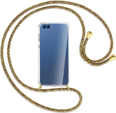 Produktbild von Handykette Backcover-Schutzhülle mit Band (Metall goldfarben) für Honor 10 - braun+beige