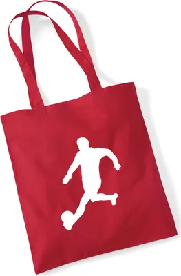 Produktbild von Huuraa Jutebeutel Fußball Soccer 10 Liter Classic Red Baumwolle Tasche Geschenkidee