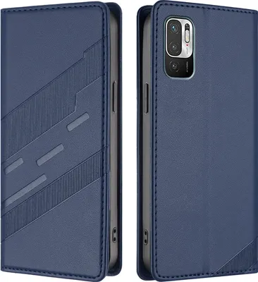 Produktbild von Hülle für Xiaomi Redmi 10, Kunstleder Brieftaschen Handyhülle mit Kartenfach und Standfunktion Blau