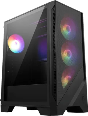 Produktbild von MSI MAG FORGE 121A AIRFLOW, Midi Tower, PC, Schwarz, ATX, ITX, micro ATX, Gaming, Blau, Grün, Rot