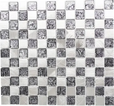 Produktbild von Aluminiummosaik XAM A851 silber/schwarz glänzend 32,7x30,2 cm