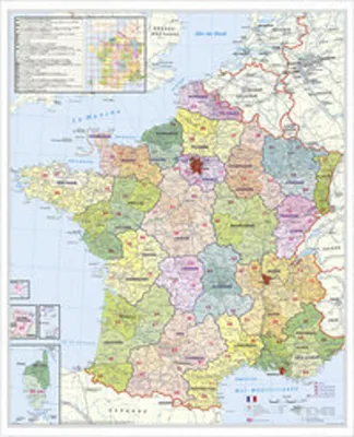 Produktbild von Frankreich Postleitzahlenkarte