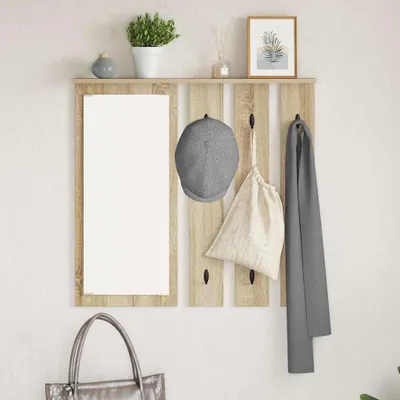 Produktbild von Möbel Wandmontierter Kleiderständer Sonoma Eiche 84 x 10 x 80 cm - Wandregale 874493