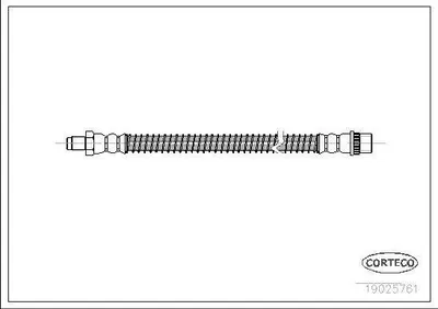 Produktbild von CORTECO 19025761 Bremsschlauch passend für PEUGEOT 106 II Schrägheck (1A, 1C) 806 MPV für CITROËN SAXO (S0, S1) für FIAT ULYSSE (220)