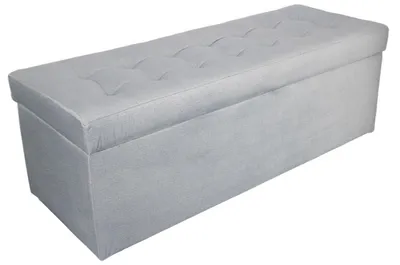 Produktbild von MG Design Polsterhocker Grau 45x120 cm - Stauraum 140L, bis 300 kg belastbar, formstabil, montiert, für Wohnzimmer & Flur