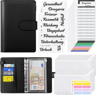 Produktbild von Budget Planner A6 Geldumschläge Sparbuch Folien Organizer Etiketten