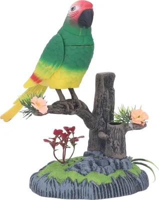 Image de Perroquet interactif avec synthèse vocale : gazouillis, chants, battements d'ailes – simulation réaliste d'un perroquet pour adultes et enfants (506H)