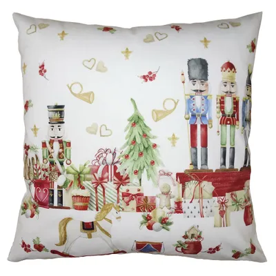 Produktbild von Clayre & Eef Kissenbezug 45x45 cm Rot Weiß Polyester Nussknacker