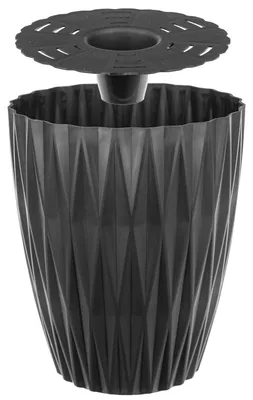 Obrázok produktu pre Plastový kvetináč – kvetináč s vložkou 14,5 cm – moderný – na kvety a zelené rastliny – 1 ks – čierny