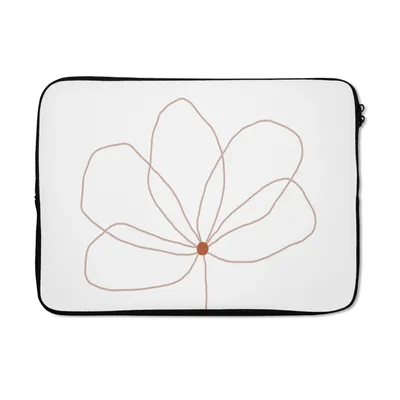 Produktbild von MuchoWow® Laptop Hülle 13 Zoll Blume - Strichzeichnung - Natur Laptoptasche - Laptophülle - Sleeve - Rundumschutz
