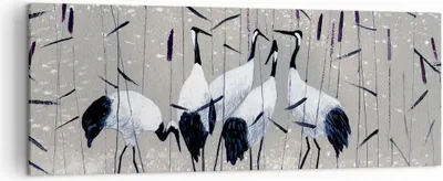 Produktbild von Bild auf Leinwand - Leinwandbild - Vogel Natur Wasser - 140x50cm - Wand Bild - Wanddeko - Leinwanddruck - Bilder - Kunstdruck - Wanddekoration - Leinwand bilder - Wandkunst - AB140x50-3687