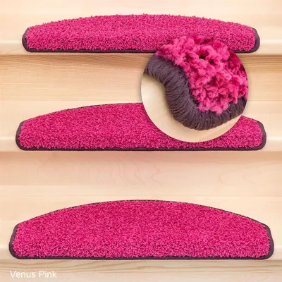 Produktbild von Stufenmatten Shaggy Venus Halbrund Fuchsia/Pink 15 Stück