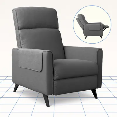 Produktbild von FLEXISPOT Relaxsessel Fernsehsessel mit Liegefunktion, ideal für kleine Wohnungen, Verstellbarer TV Sessel, Ruhesessel, Polstersessel (Grau)