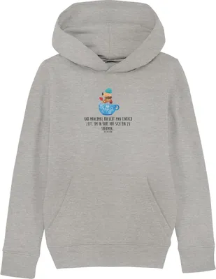Produktbild von Mr. & Mrs. Panda Organic Kinder Hoodie Nachtfalter Schaumbad 9-11 Jahre (134/146) - Heather Grey - Geschenk, WC, Bad, Kinderbekleidung, Ziele, Badezimmer, Tasse, Pullover