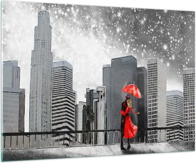 Produktbild von Bilder auf glas - Stadt Haus Straße - 100x70cm - Glasbilder - Wandbilder - Kunstdruck - zum Aufhängen bereit - Wanddekoration aus Glas - Glas Bilder - Wandbild auf Glas - Einteilig - GAA100x70-3948