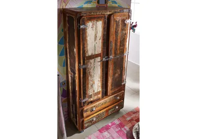 Produktbild von MASSIVMOEBEL24 Schrank Altholz 90x38x185 mehrfarbig lackiert FREEZY #39