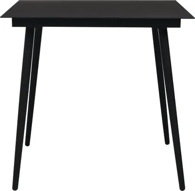Produktbild von vidaXL Garten-Esstisch Schwarz 80x80x74 cm Stahl und Glas