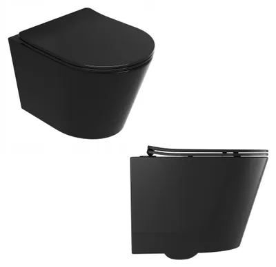 Produktbild von Granitan - WC-Set - Hänge-WC - Schwarz - spülrandlos - Bad - NEO
