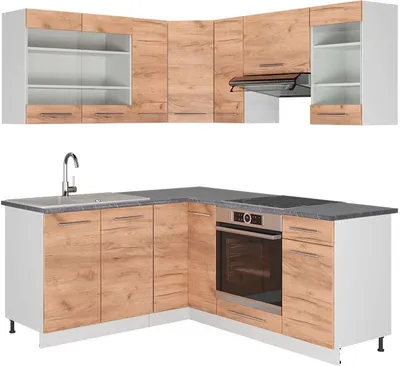 Obrázok produktu pre Rohová kuchyňa Vicco Fame-Line Dub Goldkraft/biela 190 x 60 cm , AP Antracit, Model 42748