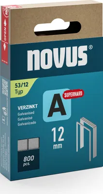 Produktbild von NOVUS TOOLS Feindrahtklammern Typ 53, 12 mm, 800 Stück, Tackerklammern