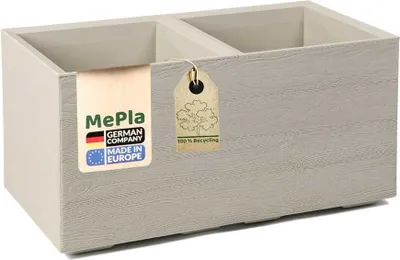 Produktbild von MePla - Kübel KARO-40 Holzoptik 80x40x40 beige