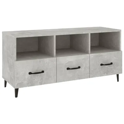 Image de vidaXL Armoire TV gris béton 102x35x50 cm Bois composite