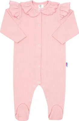 Obrázok produktu pre Dojčenský bavlnený overal New Baby Stripes ružový