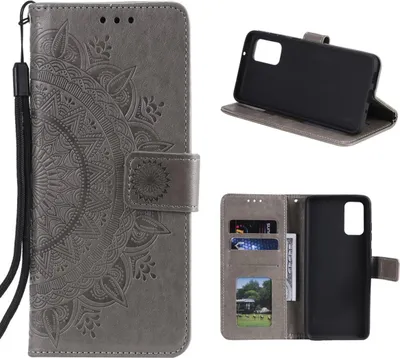 Produktbild von Hülle für Samsung Galaxy M31s Handyhülle Flip Case Cover Schutzhülle Tasche Mandala Grau