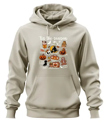 Zdjęcie produktu dla Tis the season Halloween Pumpkin Spooky Witch Trick or Treat Uni Bluza z kapturem, Nature, S