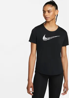 Produktbild von Nike W Nk Swoosh Run Ss Top Black/White Xl