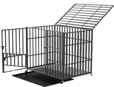 Zdjęcie produktu dla Buda dla psa Milano - 95 cm - Dom dla psa - Metalowa - Z kółkami - Solidna i wygodna
